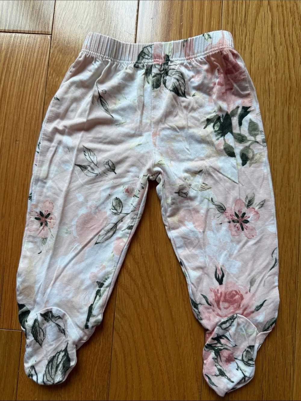 Bamboo Posh Peanut Pale Pink Baby Footed Pants